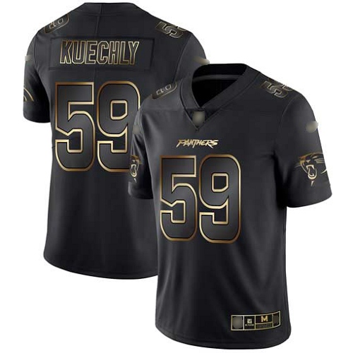 Carolina Panthers Limited Black Gold Men Luke Kuechly Jersey NFL Football #59 Vapor Untouchable->nfl t-shirts->Sports Accessory